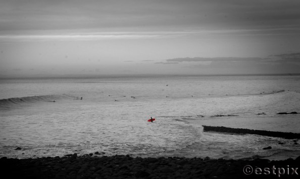 Black and white and red all over it